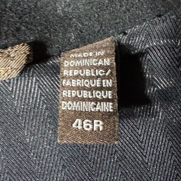 Joseph Abboud Men's Black Wool Cashmere Blend  Overcoat Topcoat Peacoat Size 46R - Picture 7 of 12